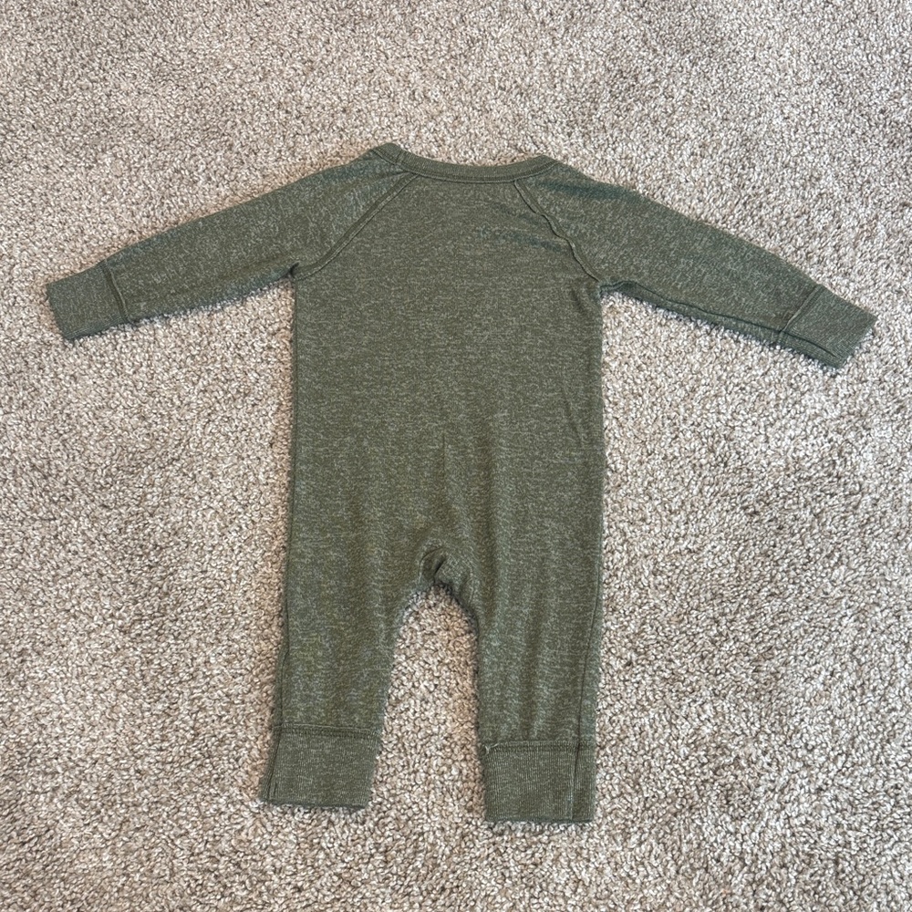 Cat & Jack Heather Olive Long-Sleeve Baby One-Piece - Picture 3 of 3